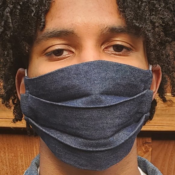 Denim Handmade Reversible Face Mask,Reuse/Wash - Picture 1 of 5